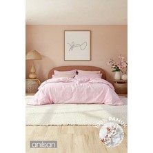 Anılsan Camelia King Düz Ranforce Nevresim Takımı- Pudra %100 Pamuk