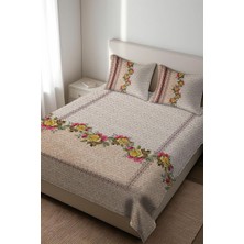 Dolce Mariee Parlak Kadife Kumaş Kapitoneli Çift Kişilik Yatak Örtüsü Seti (3 Parça) CKY0017