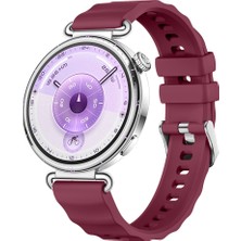 Sneezy Huawei Watch Gt6 41MM Ile Uyumlu Softflex Metal Tokalı Spor Silikon Akıllı Saat Kordonu