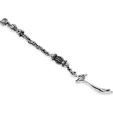 Tesbihane Zülfikar Temalı Arnavut Zincirli Tek Kamçılı Kararmaz Metal Püskül