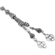 Tesbihane Kazaziye Temalı Foxtail Zincirli Çift Kamçılı Kararmaz Metal Püskül