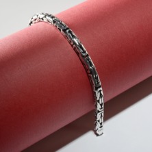 Silvalli 140 Mikron Oksitli Yuvarlak Kral Gümüş Bileklik