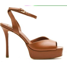 Sofia Baldi ZONE TABA HAKİKİ DERİ Kadın TOPUKLU SANDALET