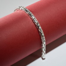 Silvalli 140 Mikron Naturel Yuvarlak Kral Gümüş Bileklik