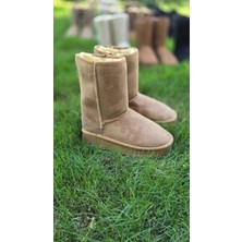 Bukond Kadın Lüx Süet Içi Kürklü Kışlık Kalın Taban Konforlu Bot