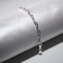 Silvalli 120 Mikron Dik Barlı Gümüş Bileklik