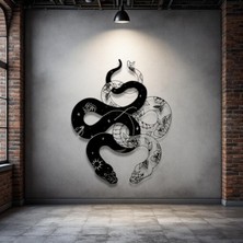 STE Metal Yılan Duvar Dekoru – Modern Mistik Duvar Tablosu Ev Ofis Dekorasyon Tasarım