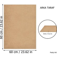 Feoly Art 3 mm 60X60 Mdf Plaka (2 Adet) - Hobi, Maket, Ahşap El Sanatları Için Uygun (2`li Paket)