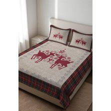 Dolce Mariee Parlak Kadife Kumaş Kapitoneli Çift Kişilik Yatak Örtüsü Seti (3 Parça) CKY0022