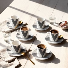 Güral Porselen Camelia 12 Parça 6 Kişilik Kahve Fincan Takımı 6245