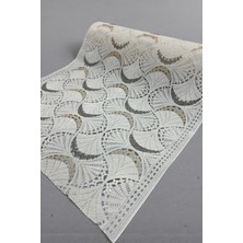 Pvc Şeffaf Kaplama Deliksiz Dantel Raf Örtüsü / Runner-Yarım Ay