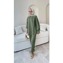 Miraydin Butik Kadın Pantolon İkili Scuba Takım M61205 - Yeşil