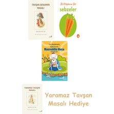 Everest Yayınları Beatrix Potter  4 - Tavşan Benjamin Masalı + Ilk Kitaplarım - Sebzeler (Ciltli) + Çağdaş Yorumla Nasreddin Hoca - Karikatür/şiir