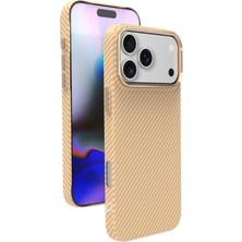 Piili Iphone 17 Pro Max Kevlar Serisi Magsafe Kılıf - Gold Karbon