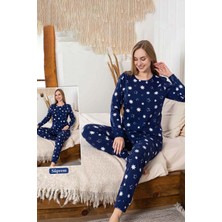 Remsa Kadın Yıldız Desen Suprem Pijama Takımı 0467 Lacivert