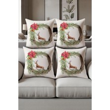 Dolce Mariee Dijital Baskılı Yumuşak Dokulu 4’lü Kırlent Kılıfı Takımı (43X43 Cm) KRL0056