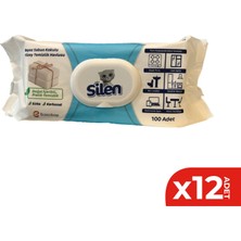 Silen 12 Li Yüzey Temizlik Mendili Beyaz Sabun Kokulu 100 Lü