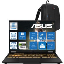 Asus Tuf Gaming F16 FX608JM Intel® Core™ I5 13450HX 16GB Ddr5 256GB SSD RTX5060/8GB 115W 16 Inç 165Hz Fhd+ 16:10 (1920 x 1200, Wuxga)  WIN11PRO Taşınabilir Bilgisayar RV073P01+ZETTAÇANTA