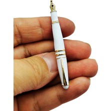 BB Bi Butik Shop Şık Dolma Kalem Tasarım Broş – Beyaz & Siyah Emaye Yazı Kalemi Pin Aksesuar