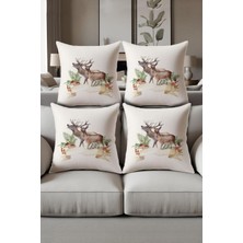 Dolce Mariee Dijital Baskılı Yumuşak Dokulu 4’lü Kırlent Kılıfı Takımı (43X43 Cm) KRL0055