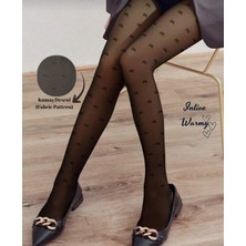 Intive Lingerie Intive Içi Peluş Ağır Gramajlı Ultra Kaliteli Termal Kurdele Desenli Külotlu ÇORAP-WINTER2025