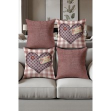 Dolce Mariee Dijital Baskılı Yumuşak Dokulu 4’lü Kırlent Kılıfı Takımı (43X43 Cm) KRL0087