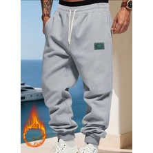 Amor Man Büyük Beden Özel Tasarım Yeşil Etiket Baskılı %100 Pamuk Kışlık Erkek Eşofman Altı