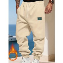 Amor Man Büyük Beden Özel Tasarım Yeşil Etiket Baskılı %100 Pamuk Kışlık Erkek Eşofman Altı