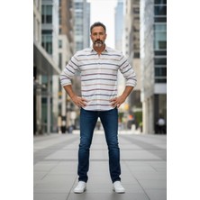Eren Style Klasik %100 Cotton Uzun Kollu Terletmeyen Kışlık 2 Renkli Çizgili Gömlek (Regular Kalıp)