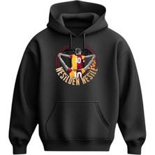 Cesgu Kapüşonlu Sweatshirt Siyah Unisex Baskili