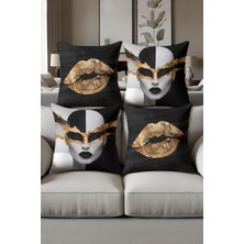 Dolce Mariee Dijital Baskılı Yumuşak Dokulu 4’lü Kırlent Kılıfı Takımı (43X43 Cm) KRL0013