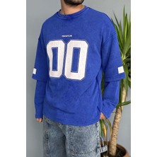 Alışveriş Sokağı Oversize Baskılı Old School Bordo Sweatshirt