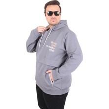 Starbattal Büyük Beden Kapüşonlu Sweat Double Face Never 25706 Fume