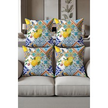 Dolce Mariee Dijital Baskılı Yumuşak Dokulu 4’lü Kırlent Kılıfı Takımı (43X43 Cm) KRL0058