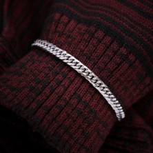 Hg.Aksesuar Erkek Burma Yassı Çelik Zincir Bileklik