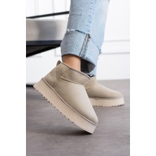 Verahed Kalın Yüksek Tabanlı Içi Kürklü Suya Dayanıklı Spor Kısa Kadın Bot Platform Taban