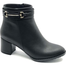 Kocamanlar Feles Yanı Ince Taş Tokalı Klasik Topuklu Kadın Bot