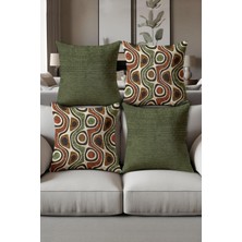 Dolce Mariee Dijital Baskılı Yumuşak Dokulu 4’lü Kırlent Kılıfı Takımı (43X43 Cm) KRL0084