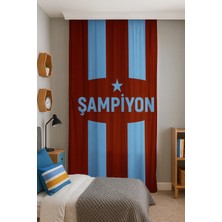 Bebişim Halı Taraftar Bordo Mavi Çift Kanatlı Fon Perde