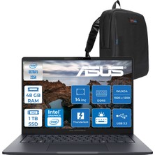 Asus Expertbook B5 B5405CCA Intel® Core™ Ultra 5 225H 48GB Ddr5 1tb SSD 14.0-Inch, Wuxga (1920 x 1200) 300NITS Freedos Taşınabilir Bilgisayar U516512B0DF18+ZETTAÇANTA