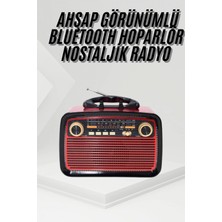 Marsilyan Nostalji Radyo Bluetooth Hoparlör Usb-Sd Kart Giriş LED Fener Işıklı Bataryalı Pilli