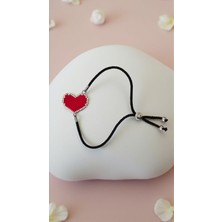 Seard Miyuki Boncuk El Yapımı Kırmızı Kalp Ayarlanabilir Bileklik