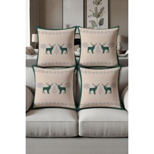 Dolce Mariee Dijital Baskılı Yumuşak Dokulu 4’lü Kırlent Kılıfı Takımı (43X43 Cm) KRL0046