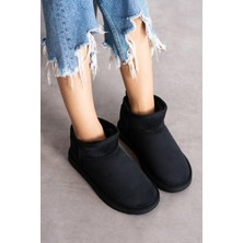 Verahed Normal Taban Içi Kürklü Suya Dayanıklı Spor Kısa Kadın Bot Ince Taban