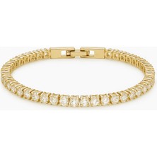 Tesbihane Kadın Su Yolu Xuping Bileklik - Sıralı Beyaz Zirkon Taş - Altın Renk