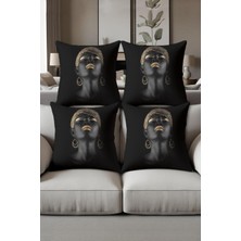 Dolce Mariee Dijital Baskılı Yumuşak Dokulu 4’lü Kırlent Kılıfı Takımı (43X43 Cm) KRL0026