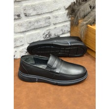 Deri Tarz Hakiki Deri Ortopedik Topuk Jeli Büyük Numara Erkek Ayakkabı