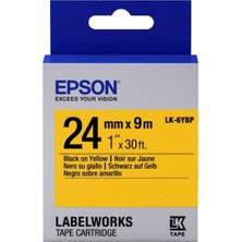 Epson Lk-6ybp Pastel Sarı Üzeri Siyah 24MM 9metre Etiket