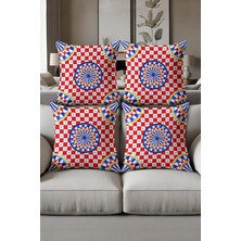 Dolce Mariee Dijital Baskılı Yumuşak Dokulu 4’lü Kırlent Kılıfı Takımı (43X43 Cm) KRL0067