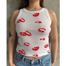 Zengezur Mall Nrtmsa Öpücük Baskılı Bluz Beyaz (beden: Standart)